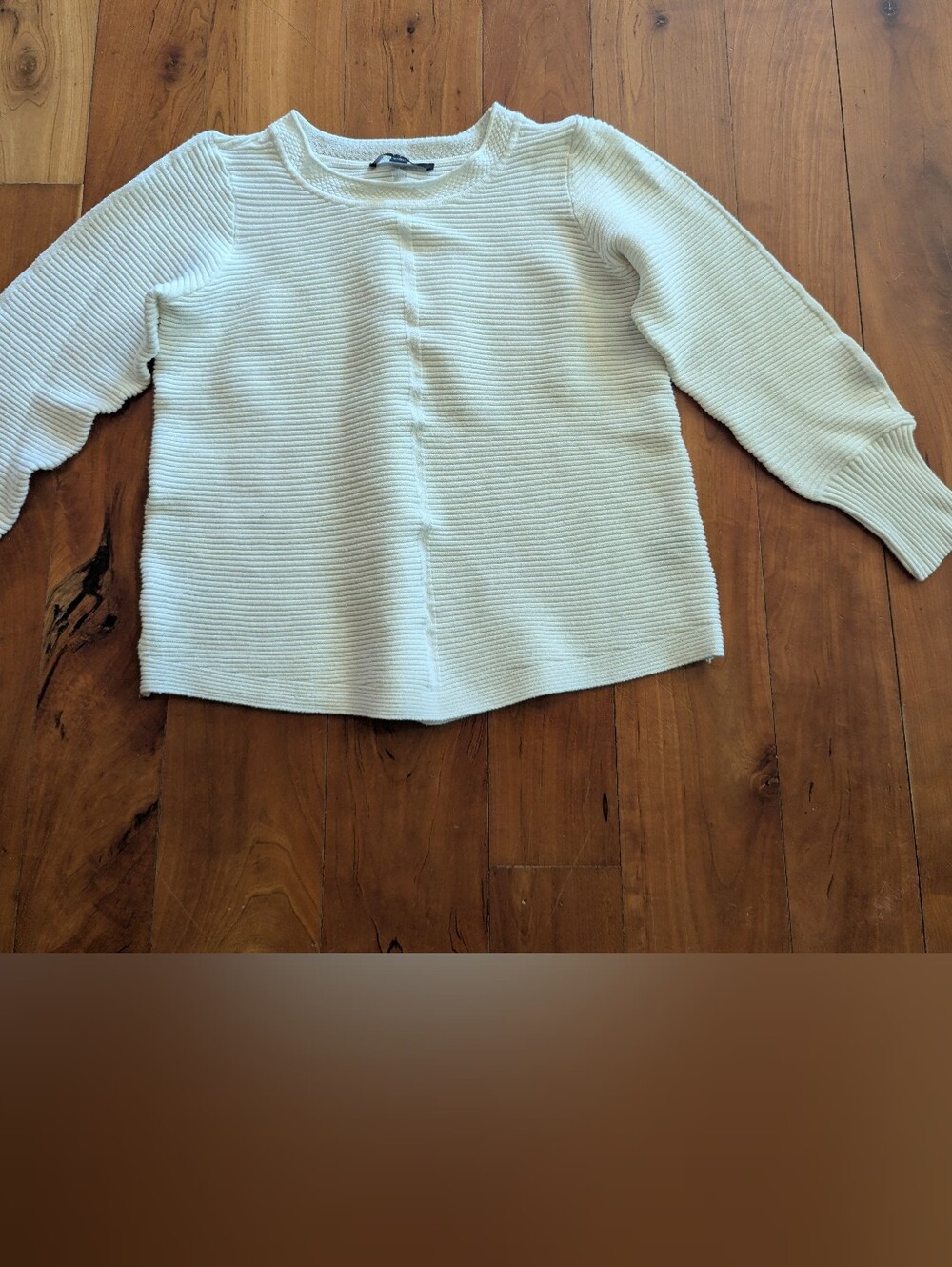 Cyrus Cream Ribbed Crewneck Sweater